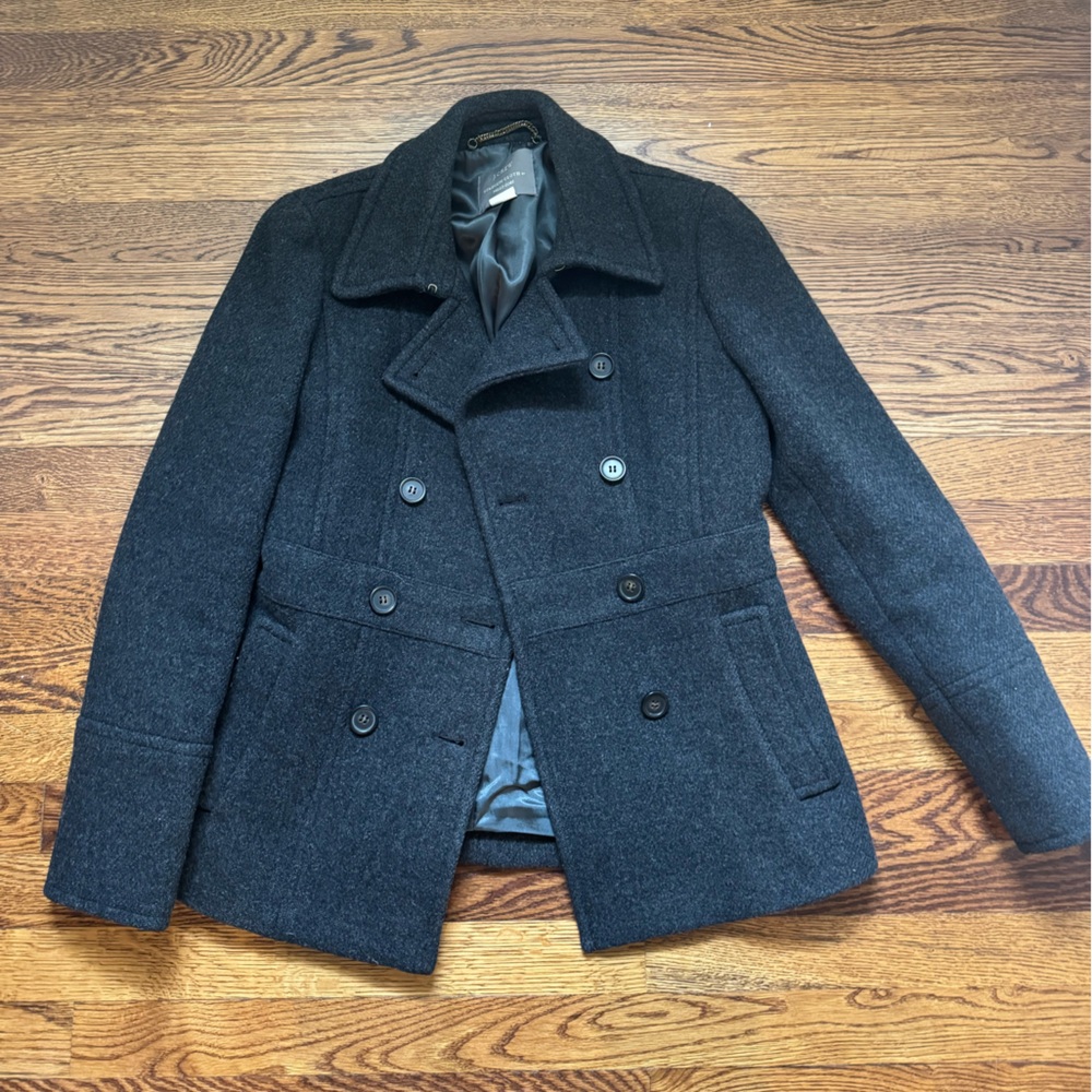 Women’s Dark Gray Wool Blend Peacoat